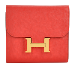 Hermes Constance Compact Wallet in Epsom Rouge Pivoine, X (2016), DB, 3*